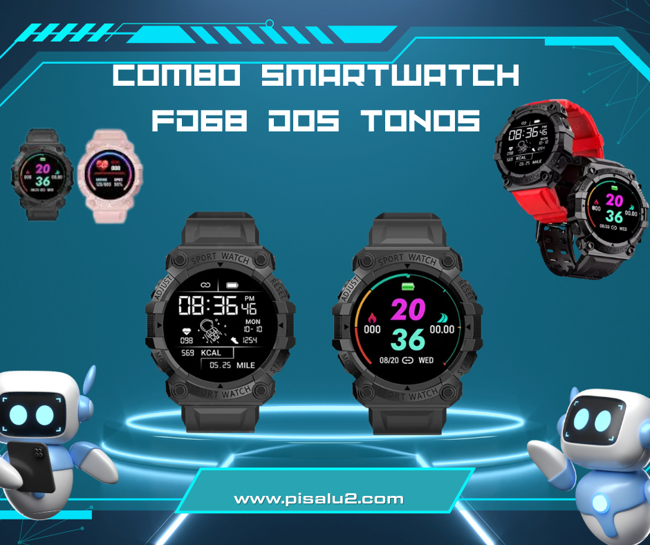 Combo: Smartwatch FD68 Dos Tonos