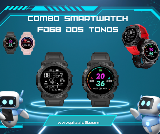 Combo: Smartwatch FD68 Dos Tonos